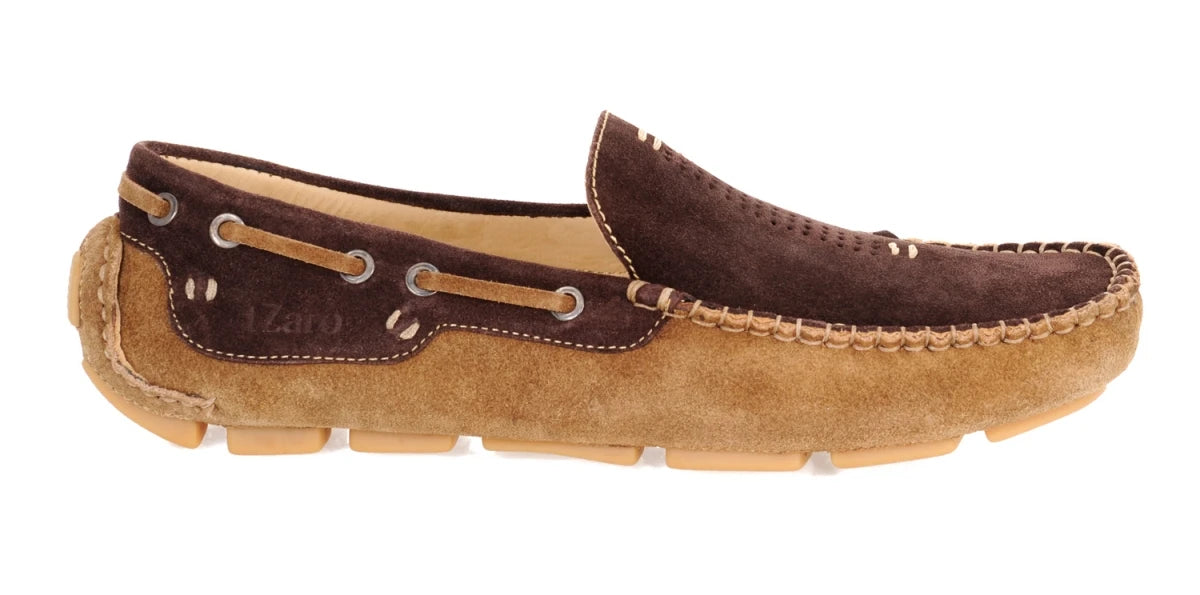 Pure Leather Tan Chocolate Driving Shoes - STN2311TWNBRW