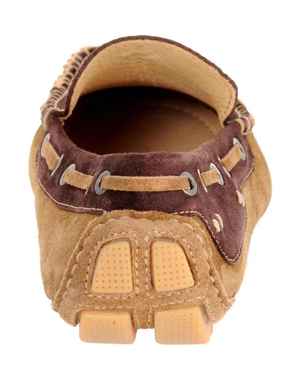 Pure Leather Tan Chocolate Driving Shoes - STN2311TWNBRW