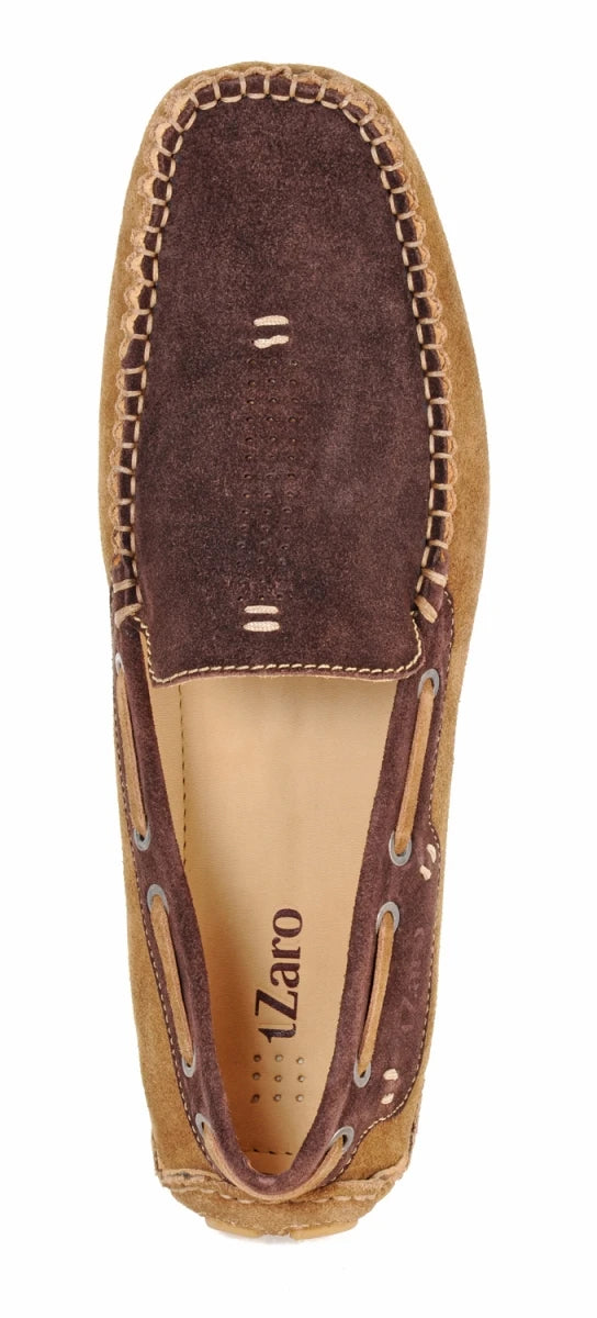 Pure Leather Tan Chocolate Driving Shoes - STN2311TWNBRW