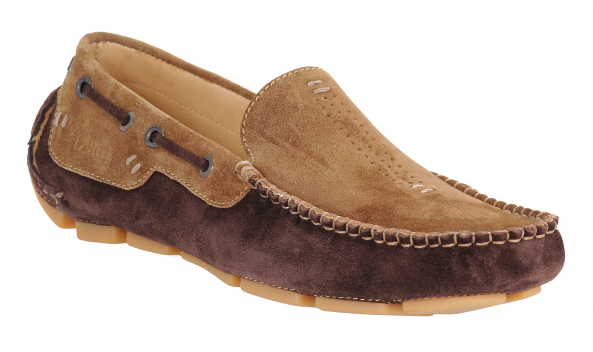 Chocolate Tan Mens Leather Driving Shoes