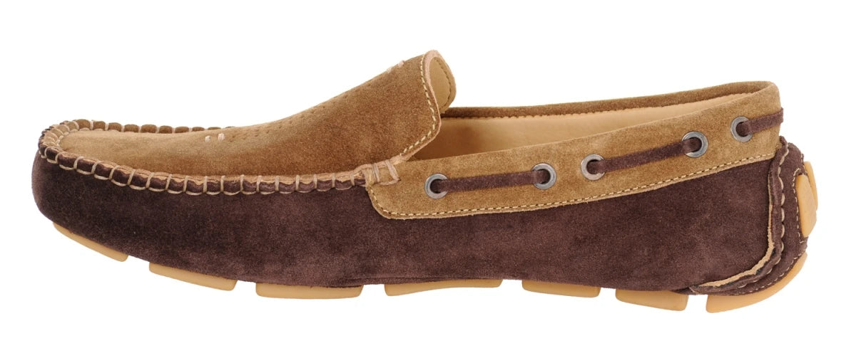 Pure Leather Tan Chocolate Driving Shoes - STN2311TWNSND