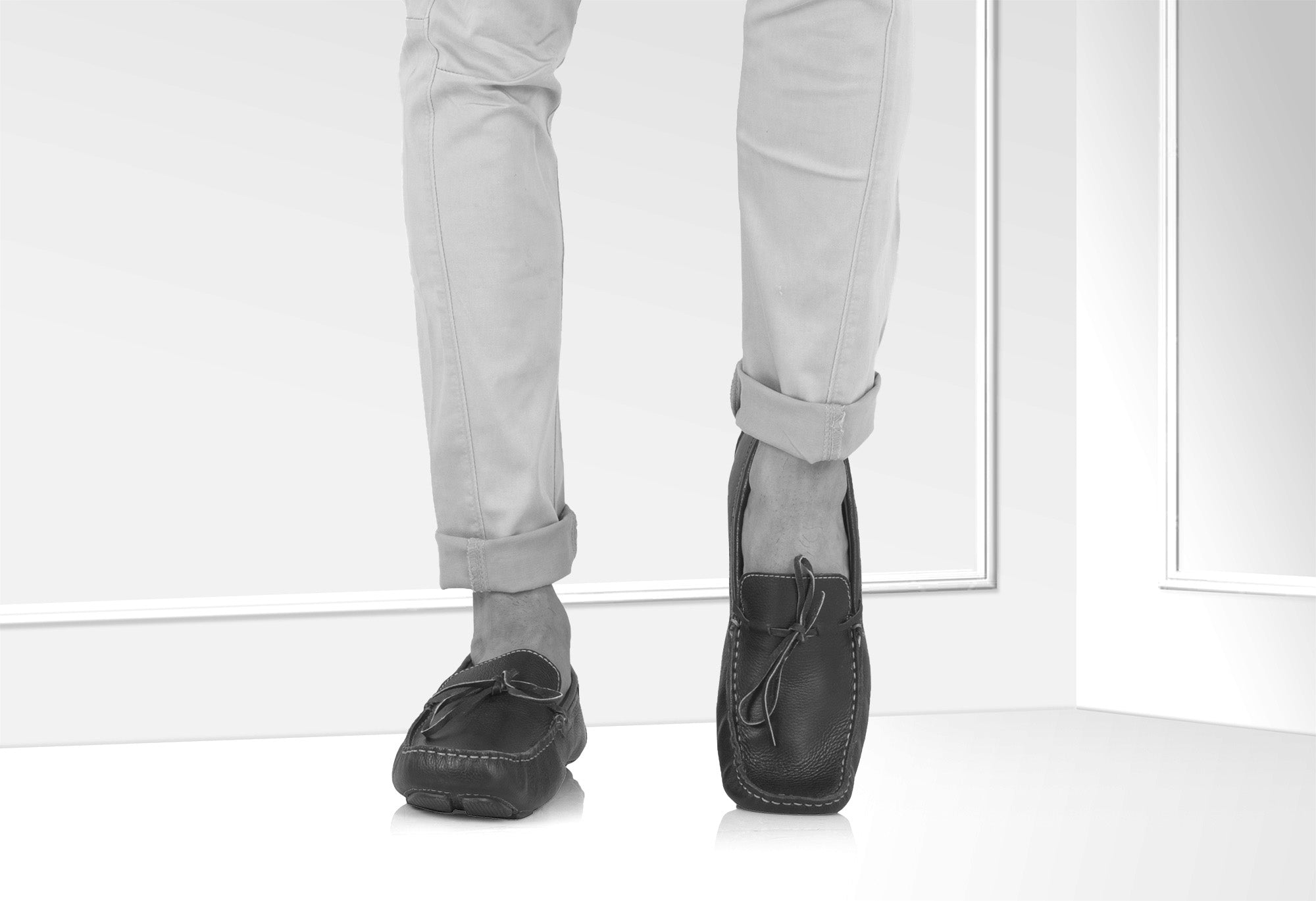 Pure Leather, Moc-toe Construction, Blue Driving Shoe - KNOTTY, STN2358NV09 - Showcase Image 2