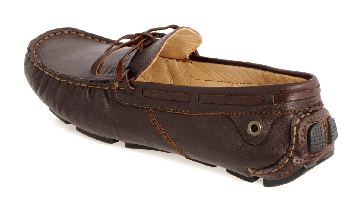 Pure Leather Dark Chocolate Driving Shoes - STN2312DKCHC