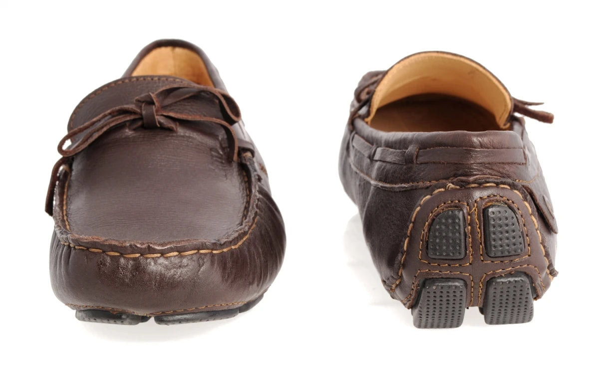Pure Leather Dark Chocolate Driving Shoes - STN2312DKCHC