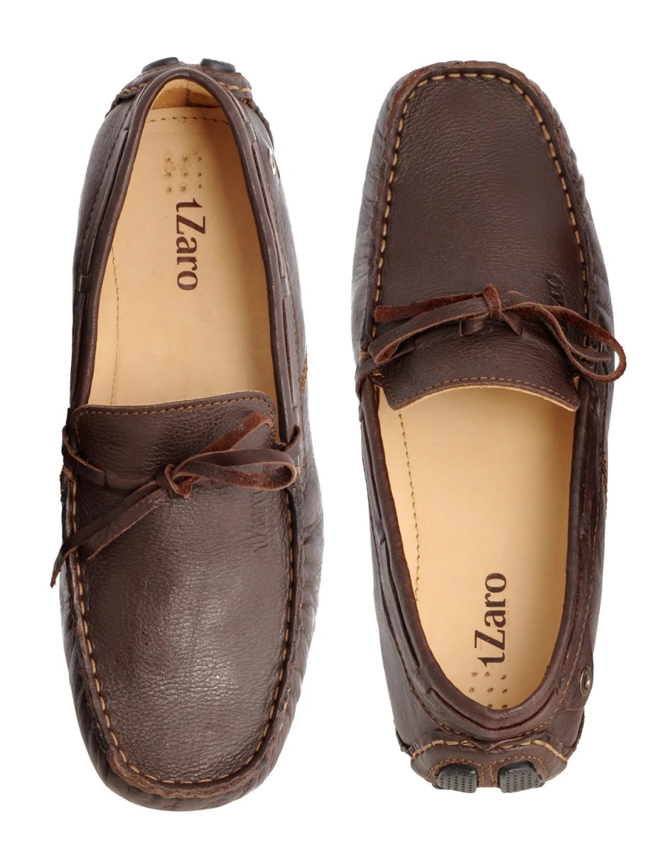 Pure Leather Dark Chocolate Driving Shoes - STN2312DKCHC