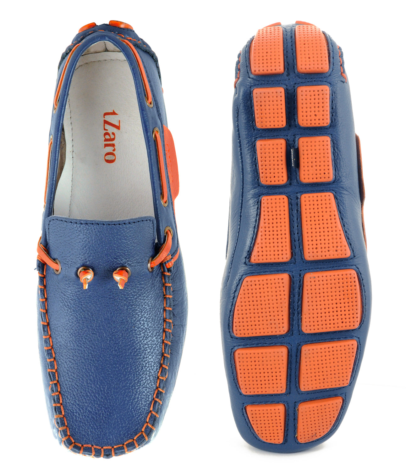 Pure Leather Blue Driving Shoes - STN2319OSCUFO