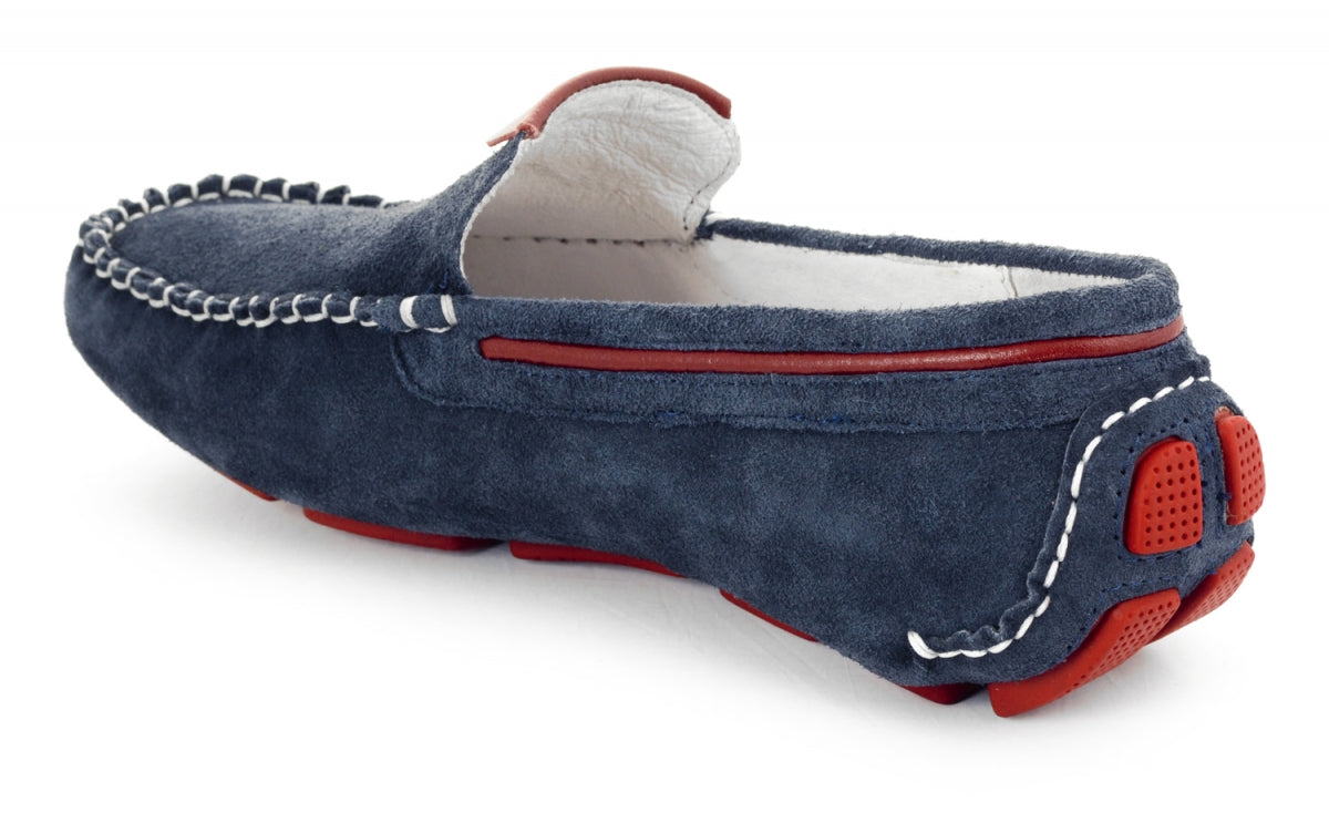TZARO Genuine Leather Navy Blue Driving Shoes - STN2321BLUSUD