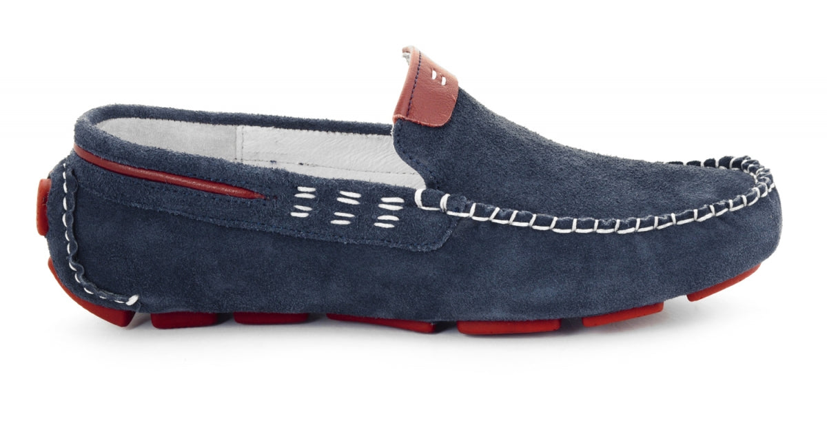TZARO Genuine Leather Navy Blue Driving Shoes - STN2321BLUSUD