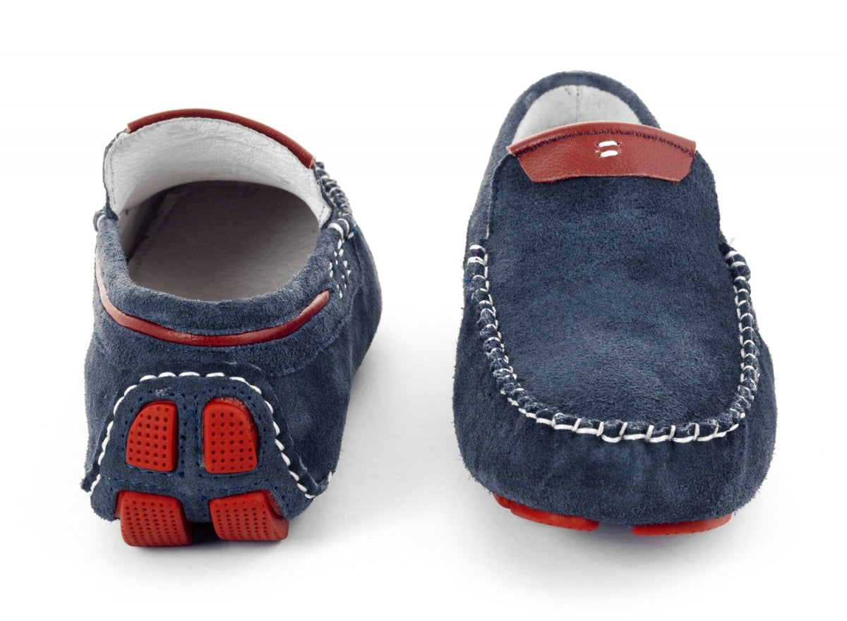TZARO Genuine Leather Navy Blue Driving Shoes - STN2321BLUSUD