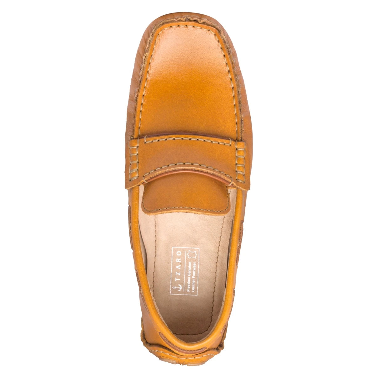 Pure Leather Light Tan Driving Shoes - STN2323TZCRN5