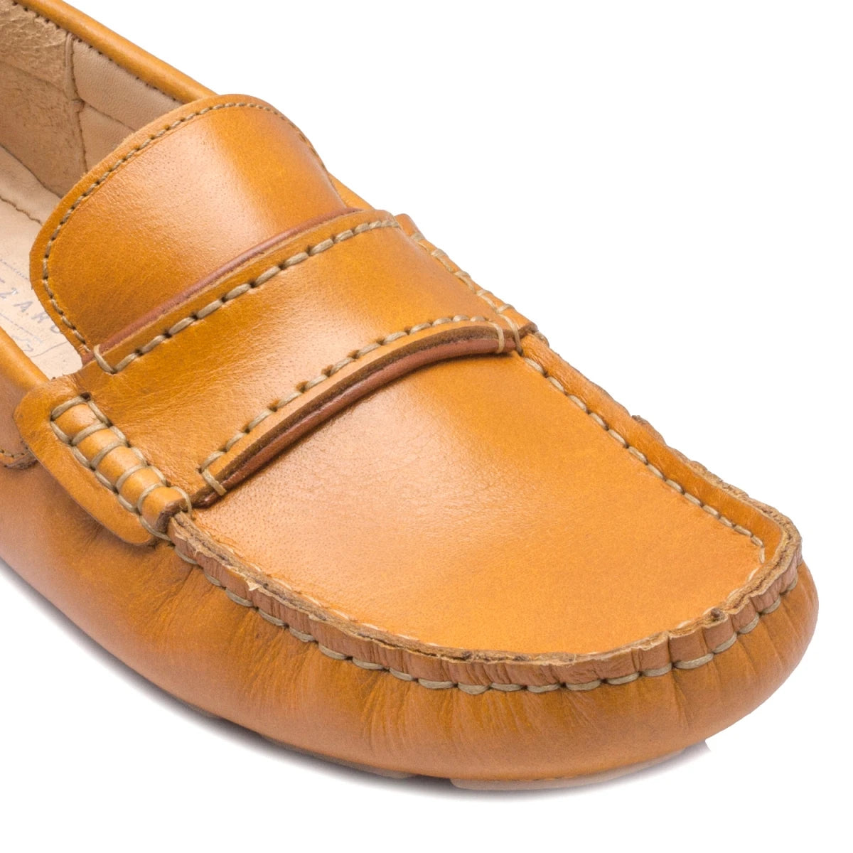 Pure Leather Light Tan Driving Shoes - STN2323TZCRN5