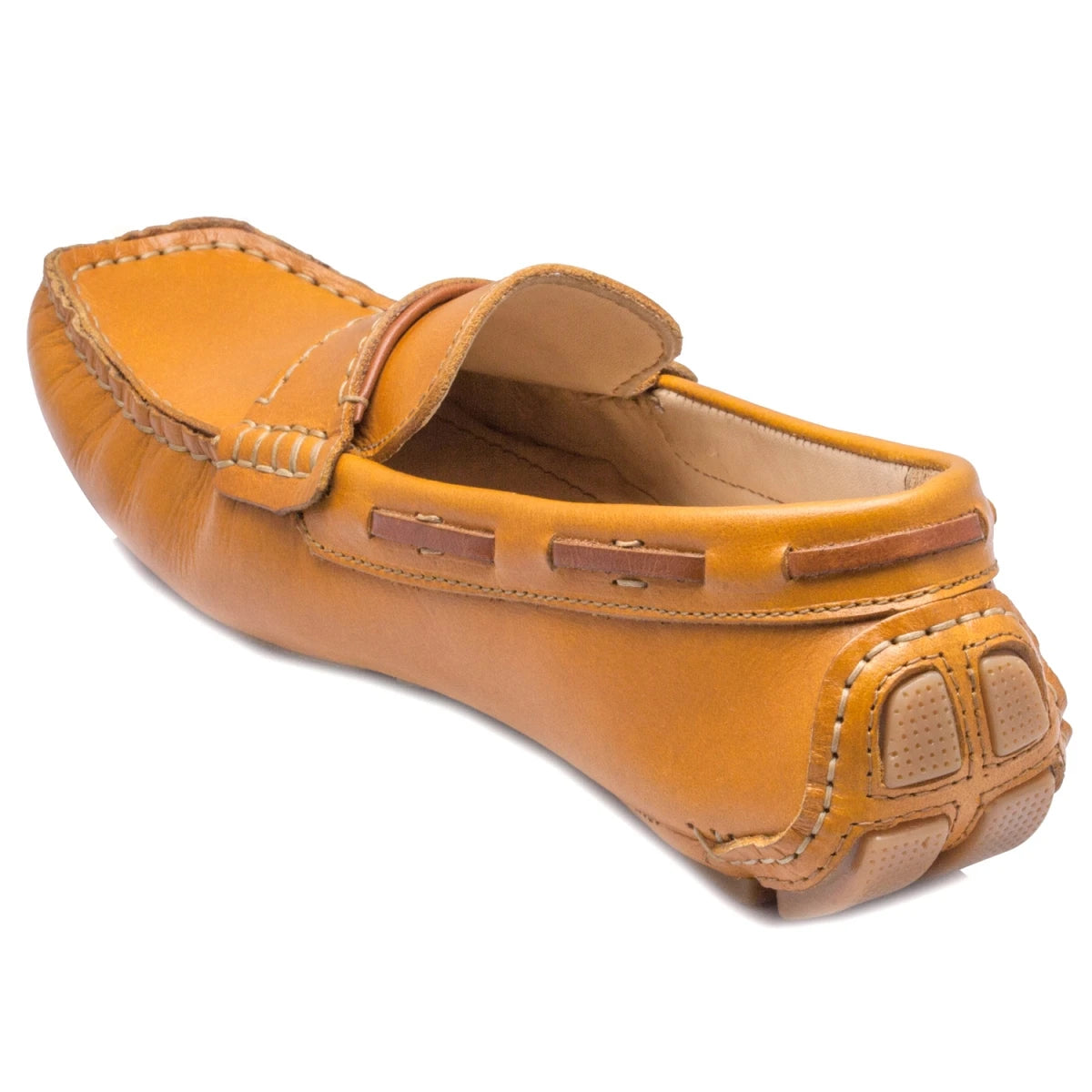Pure Leather Light Tan Driving Shoes - STN2323TZCRN5