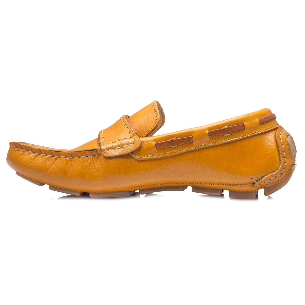 Pure Leather Light Tan Driving Shoes - STN2323TZCRN5