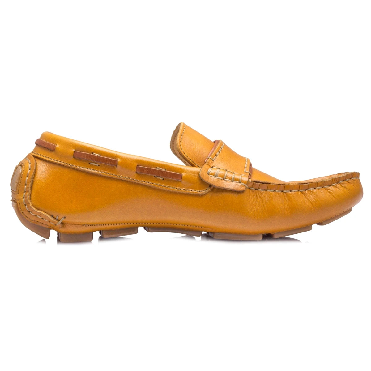 Pure Leather Light Tan Driving Shoes - STN2323TZCRN5