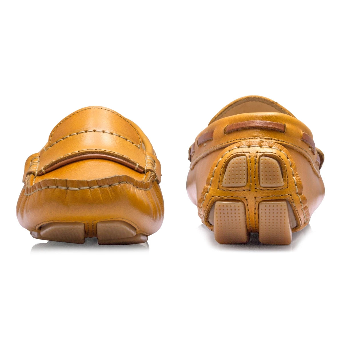Pure Leather Light Tan Driving Shoes - STN2323TZCRN5