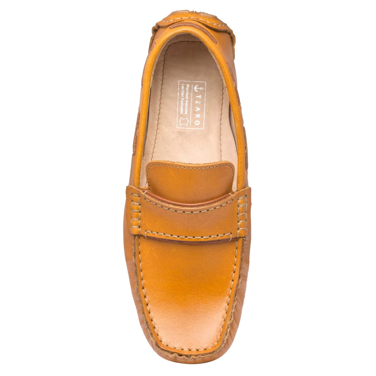 Pure Leather Light Tan Driving Shoes - STN2323TZCRN5
