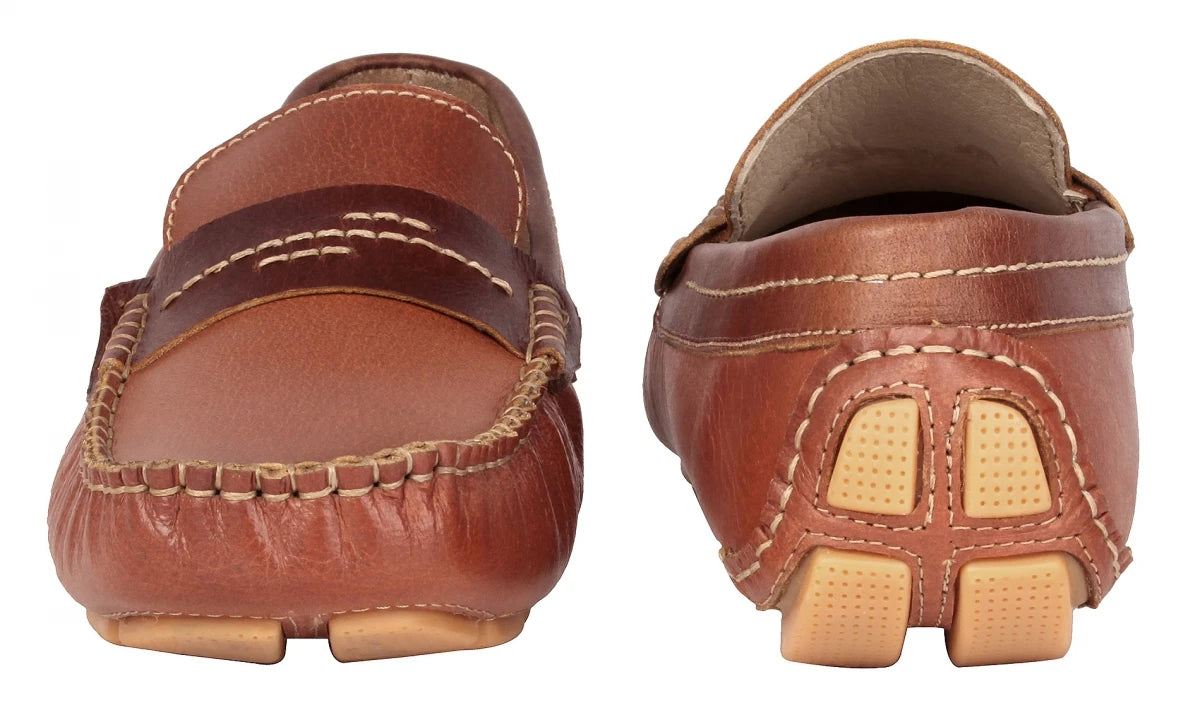 Pure Leather Tan Brown Driving Shoes - STN2330Morse