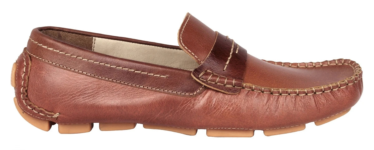 Pure Leather Tan Brown Driving Shoes - STN2330Morse