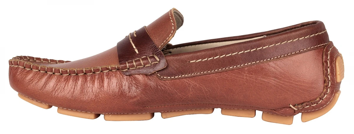Pure Leather Tan Brown Driving Shoes - STN2330Morse