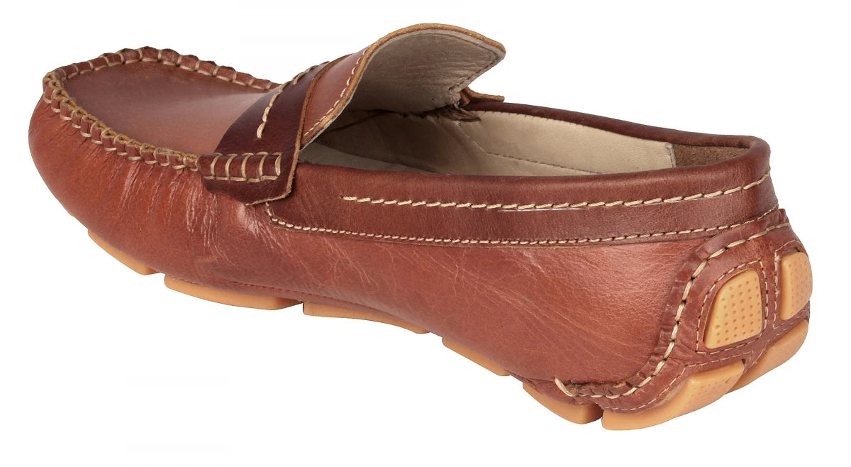 Pure Leather Tan Brown Driving Shoes - STN2330Morse