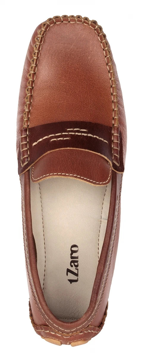 Pure Leather Tan Brown Driving Shoes - STN2330Morse