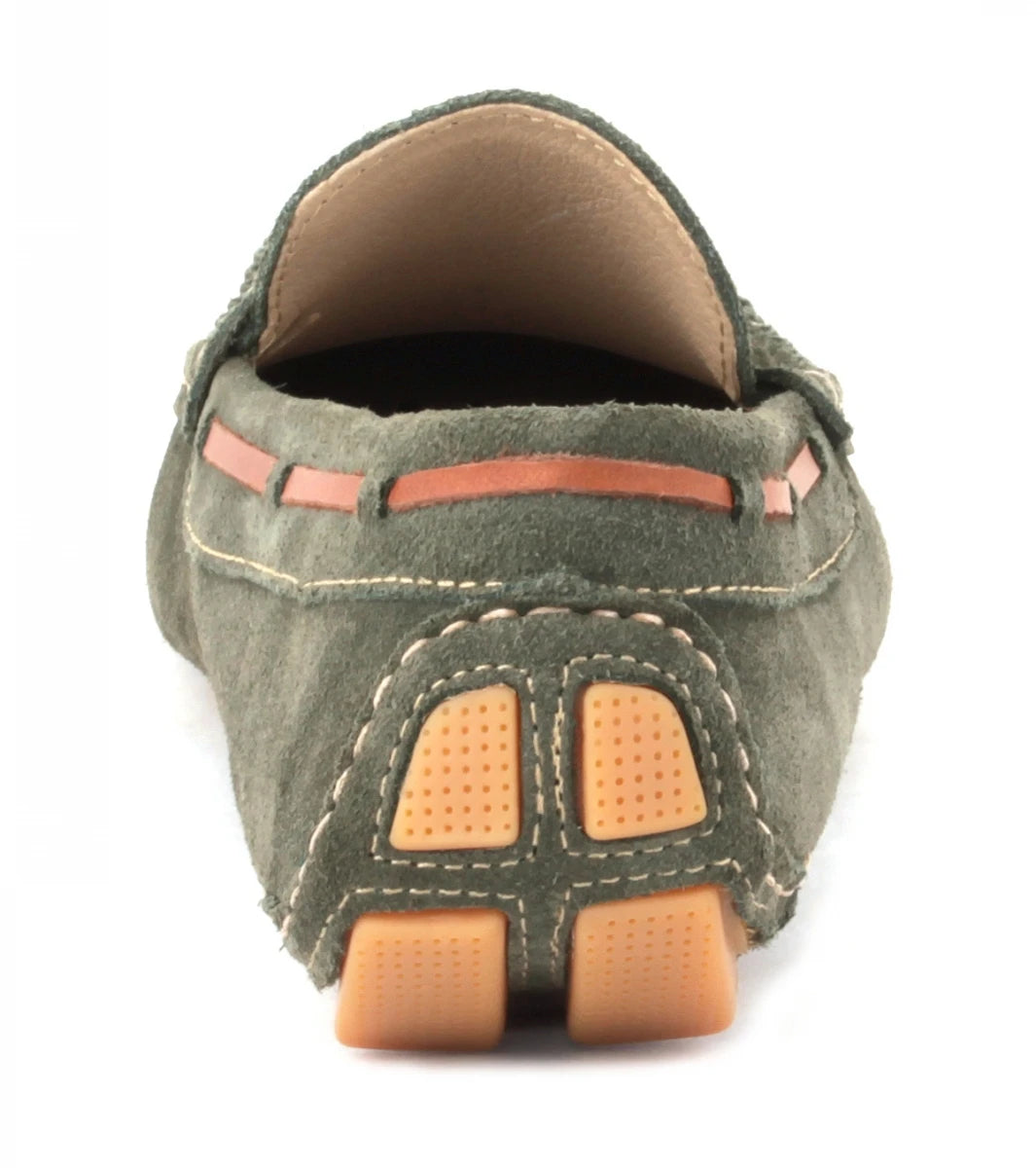 Genuine Leather Olive Green Driving Shoes - STN2333SDGRN