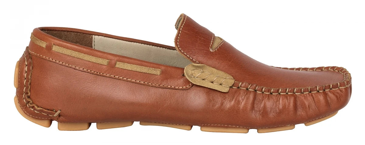 Pure Leather Tan Color Driving Shoes - STN2347TN14