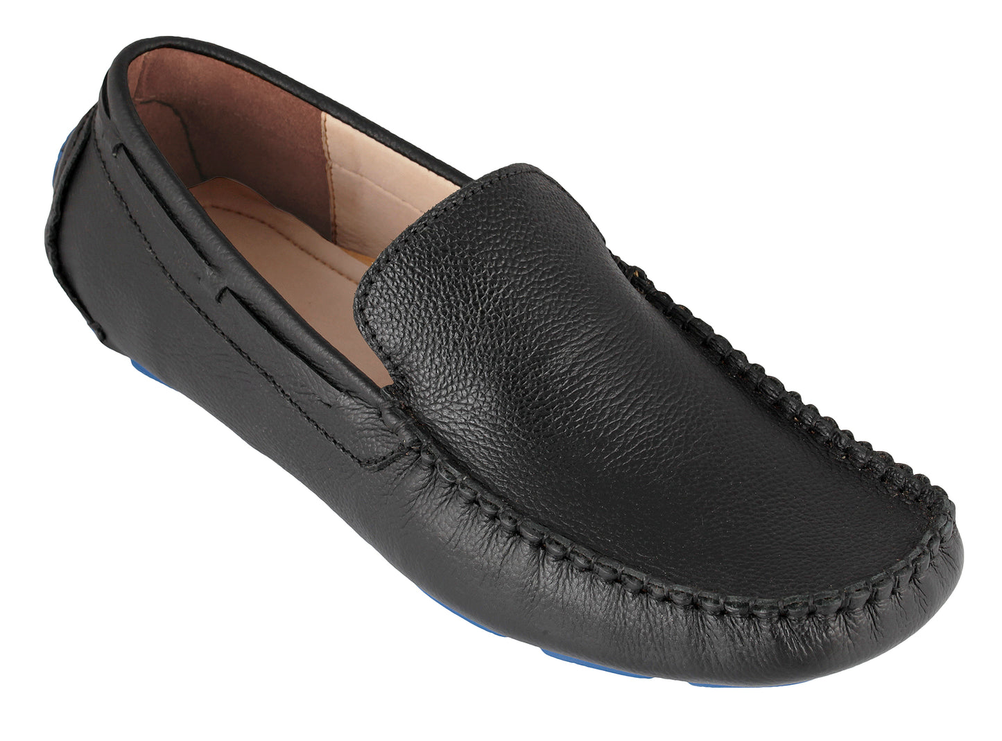 Pure Leather, Moc-toe Construction, Black Driving Shoe – TIM, ST2348CLBLK