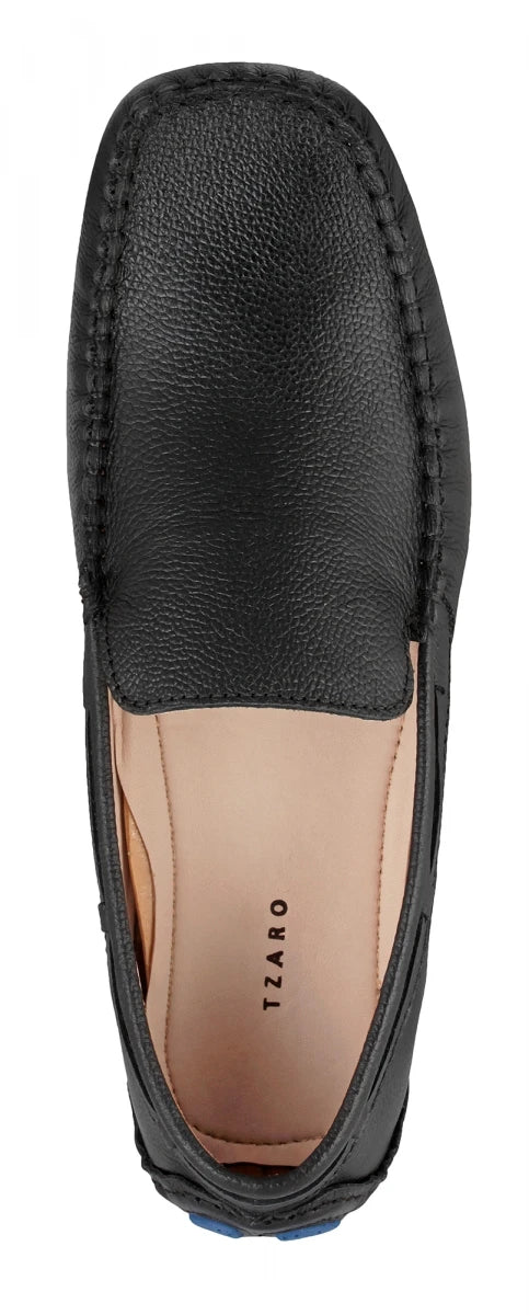 Pure Leather, Moc-toe Construction, Black Driving Shoe – TIM, ST2348CLBLK