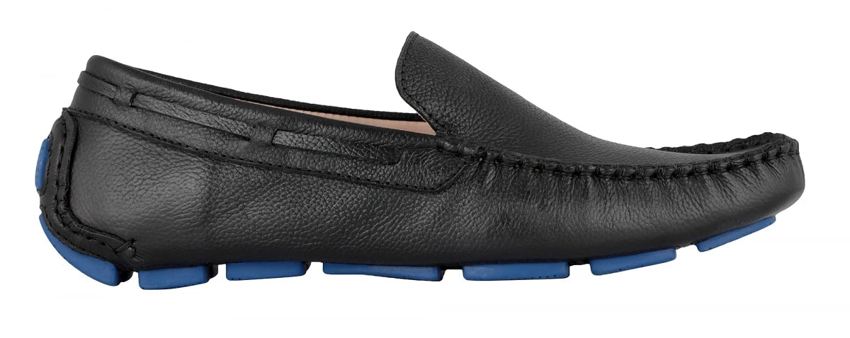 Pure Leather, Moc-toe Construction, Black Driving Shoe – TIM, ST2348CLBLK