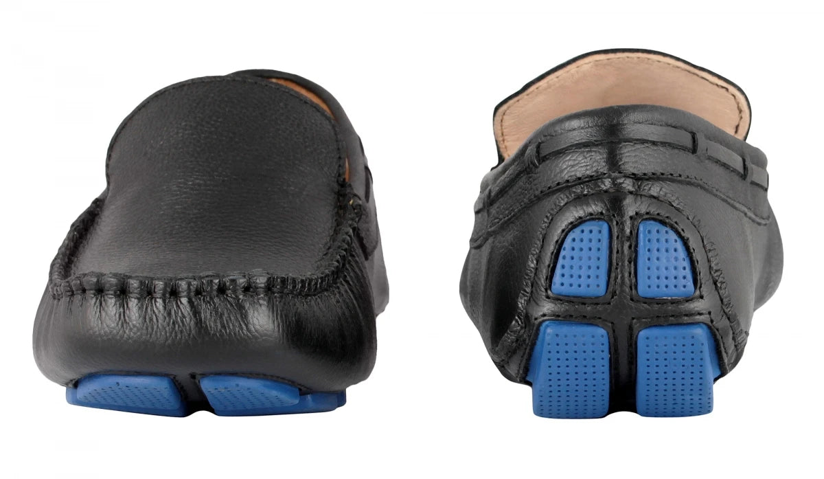Pure Leather, Moc-toe Construction, Black Driving Shoe – TIM, ST2348CLBLK