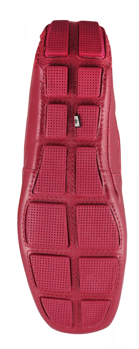 TZARO Genuine Leather Burgundy Driving Shoes - Cabernet, STN2349CLRED