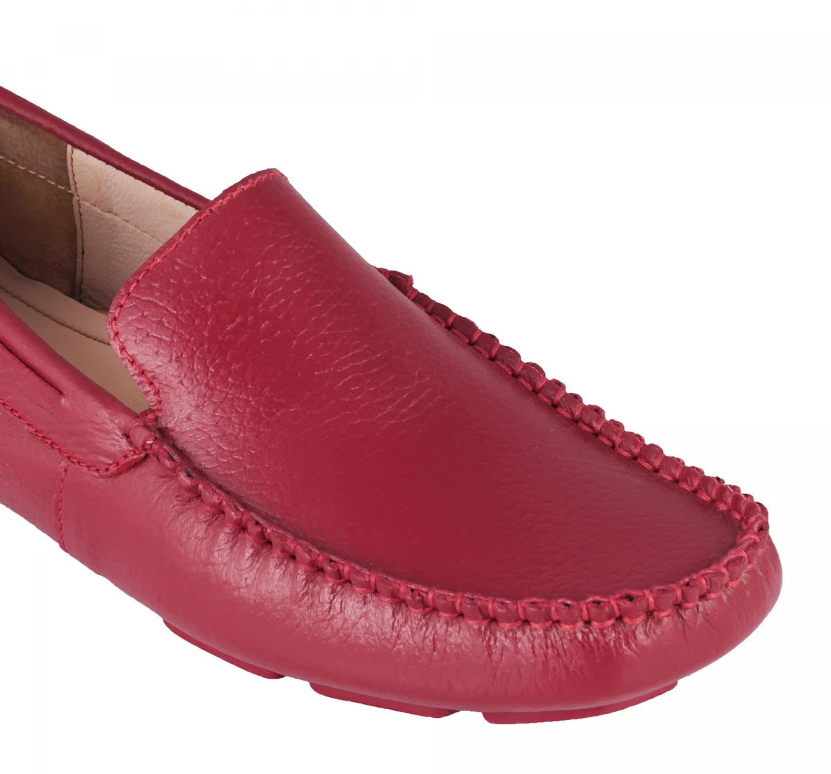 TZARO Genuine Leather Burgundy Driving Shoes - Cabernet, STN2349CLRED