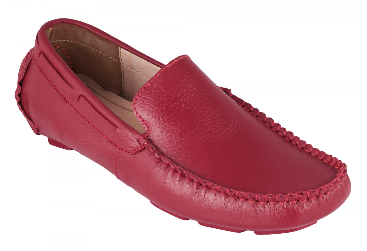 TZARO Genuine Leather Burgundy Driving Shoes - Cabernet, STN2349CLRED