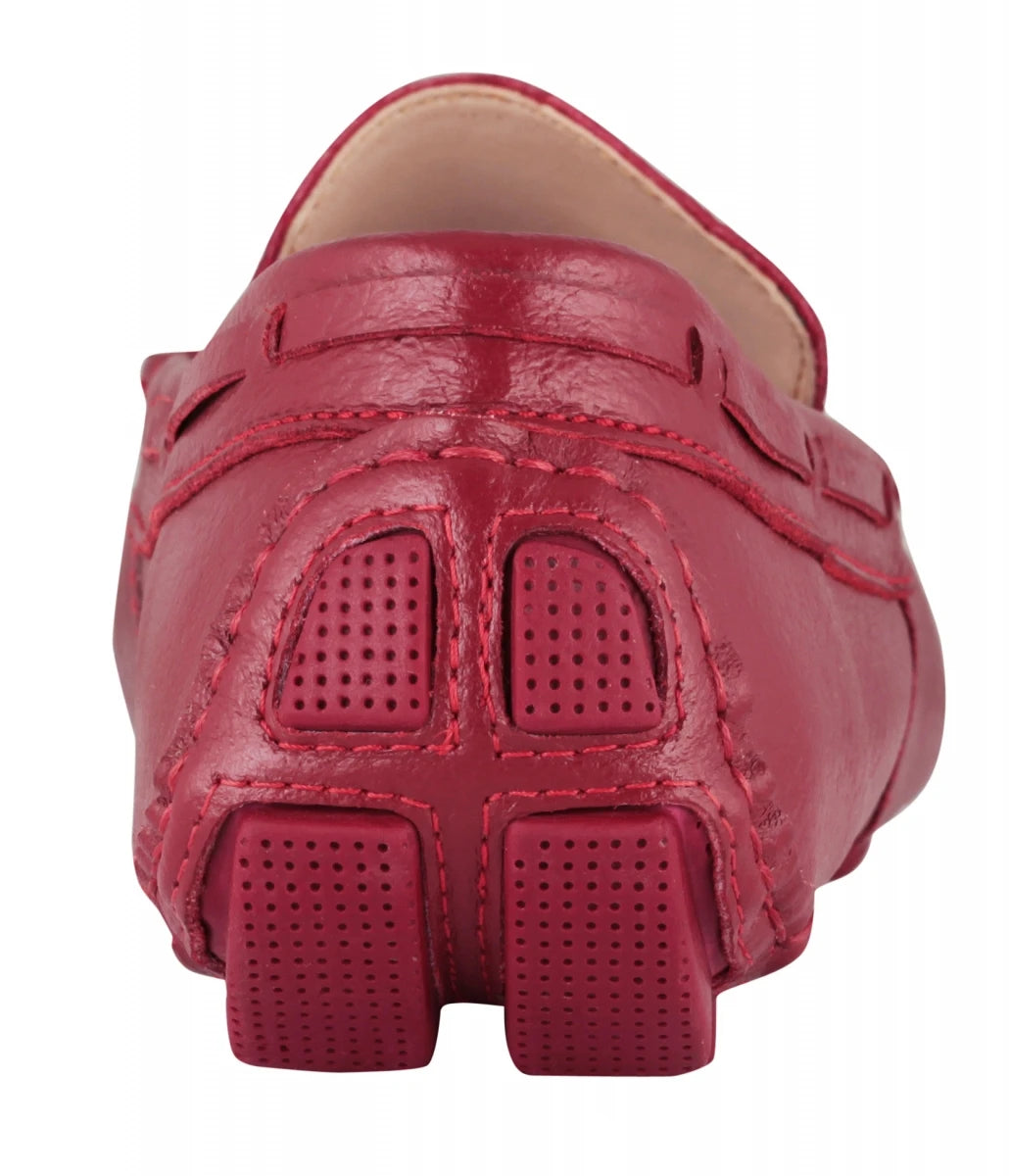 TZARO Genuine Leather Burgundy Driving Shoes - Cabernet, STN2349CLRED