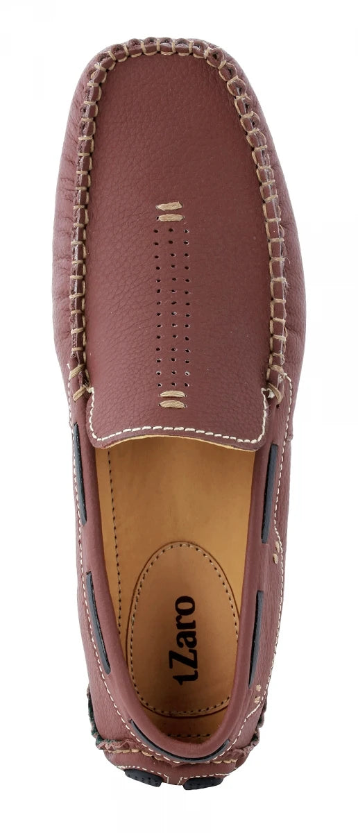 Pure Leather Maroon Driving Shoes - STN23504MRN