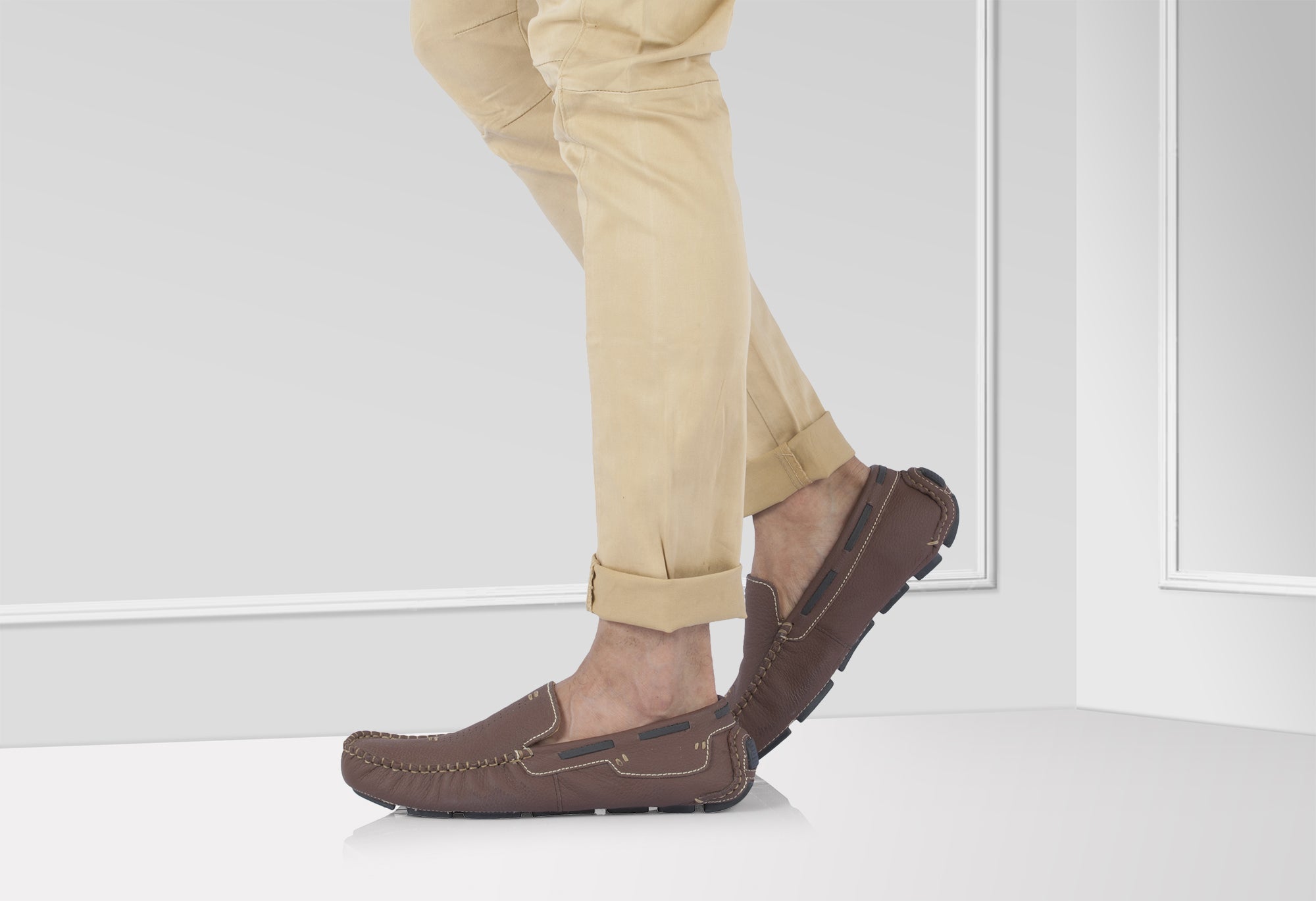 Pure Leather Maroon Driving Shoes - STN23504MRN - Showcase Image 1
