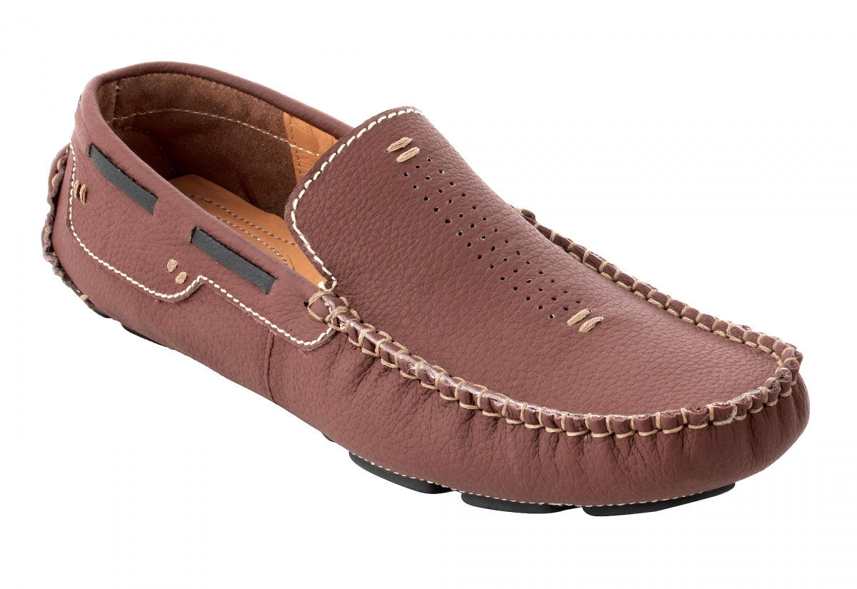 Maroon Leather Driving Shoes