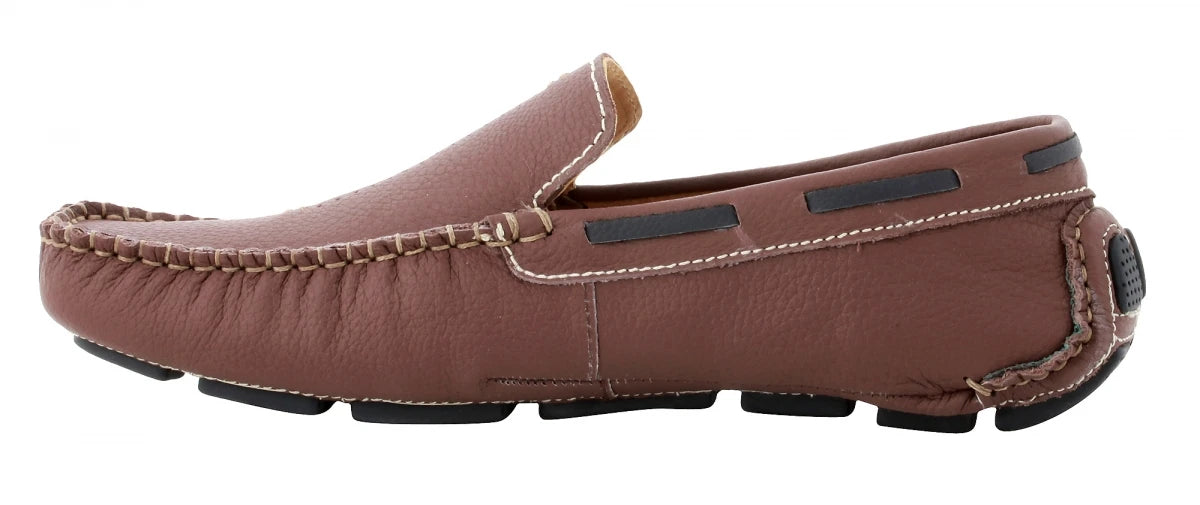 Pure Leather Maroon Driving Shoes - STN23504MRN