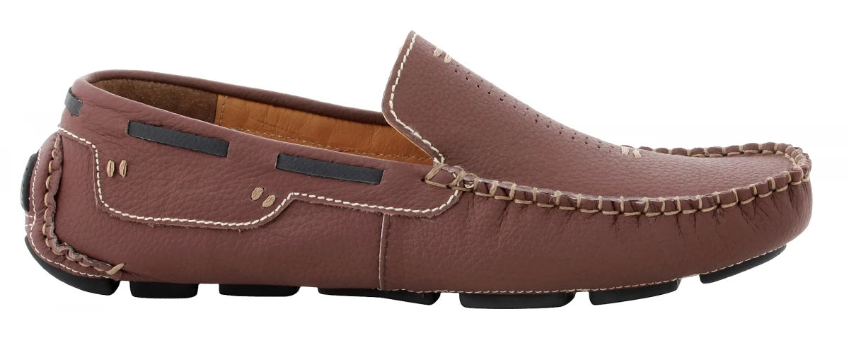 Pure Leather Maroon Driving Shoes - STN23504MRN