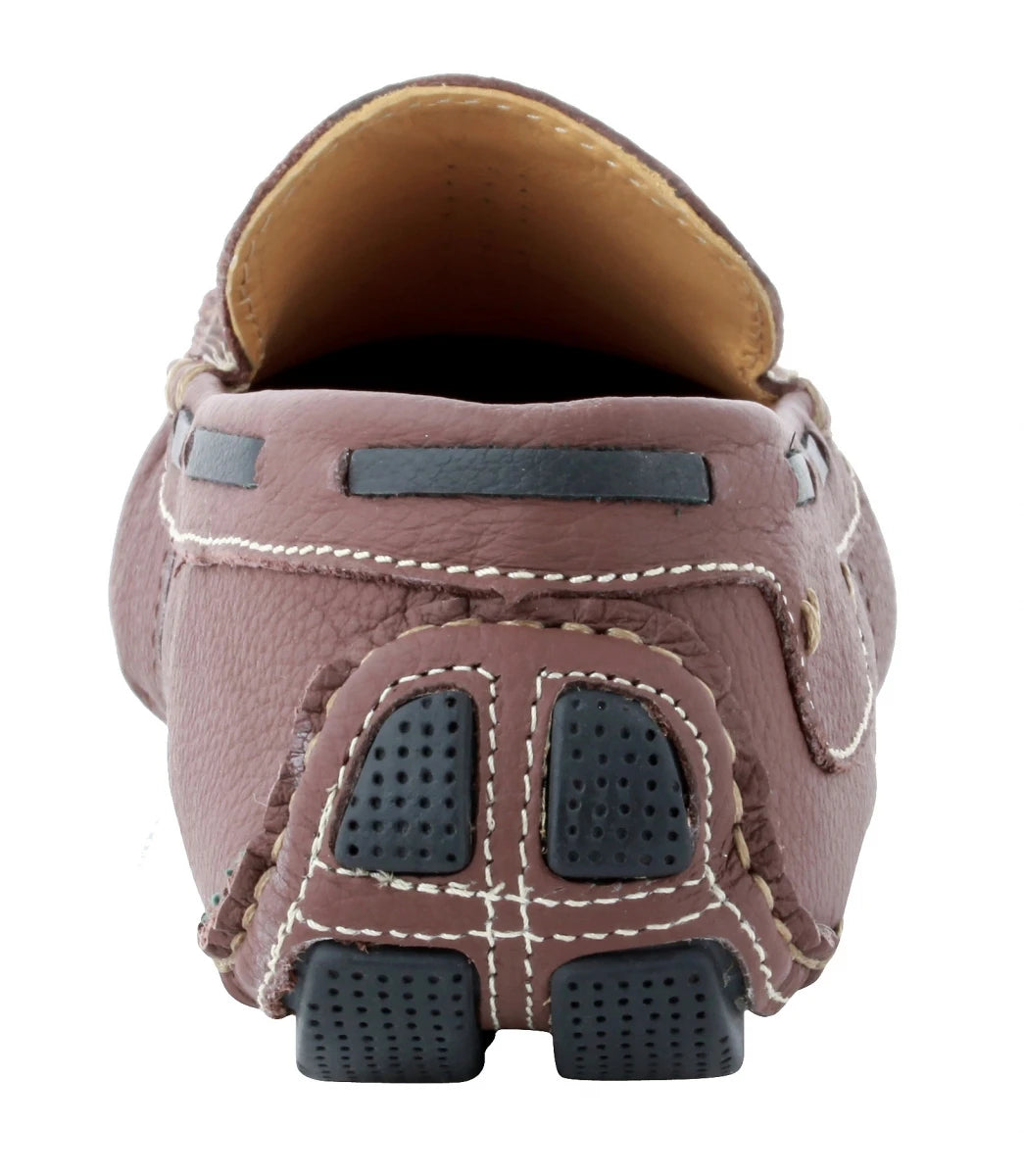 Pure Leather Maroon Driving Shoes - STN23504MRN