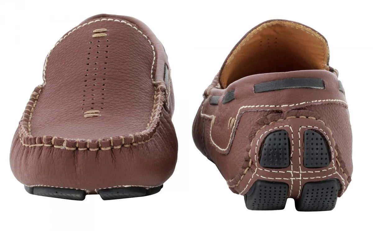 Pure Leather Maroon Driving Shoes - STN23504MRN