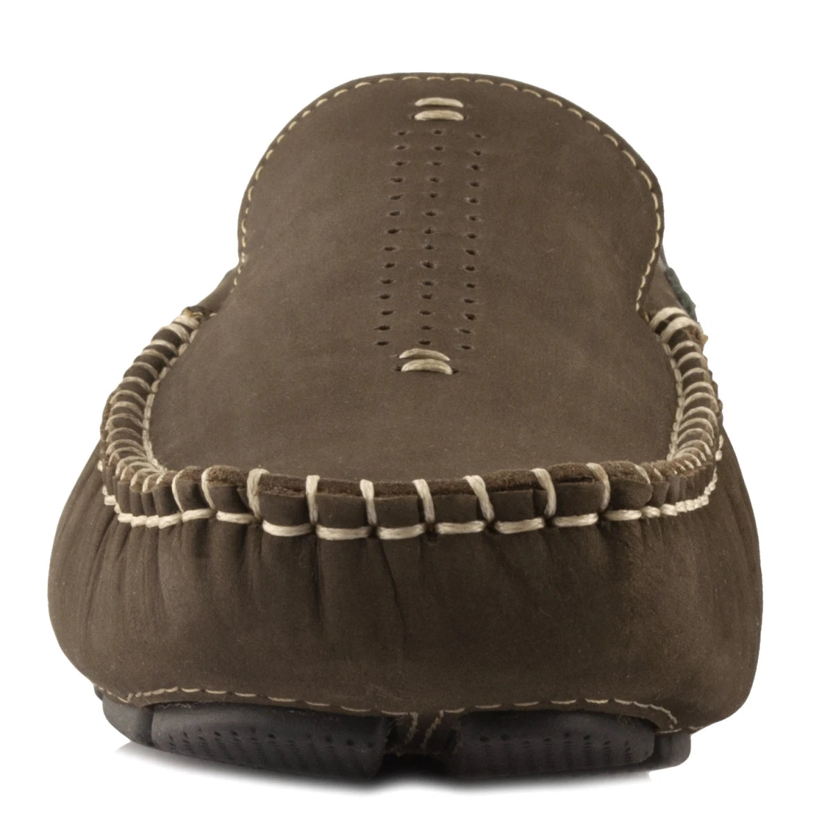TZARO Pure Leather Dark Olive Green Driving Shoes - STN2353NUDOLV