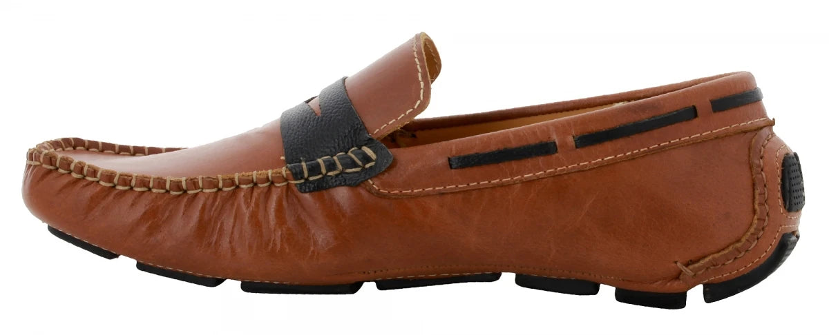 Tan Leather Driving Shoes - STN23542TANOPU