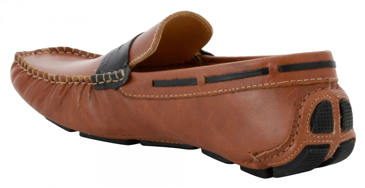 Tan Leather Driving Shoes - STN23542TANOPU