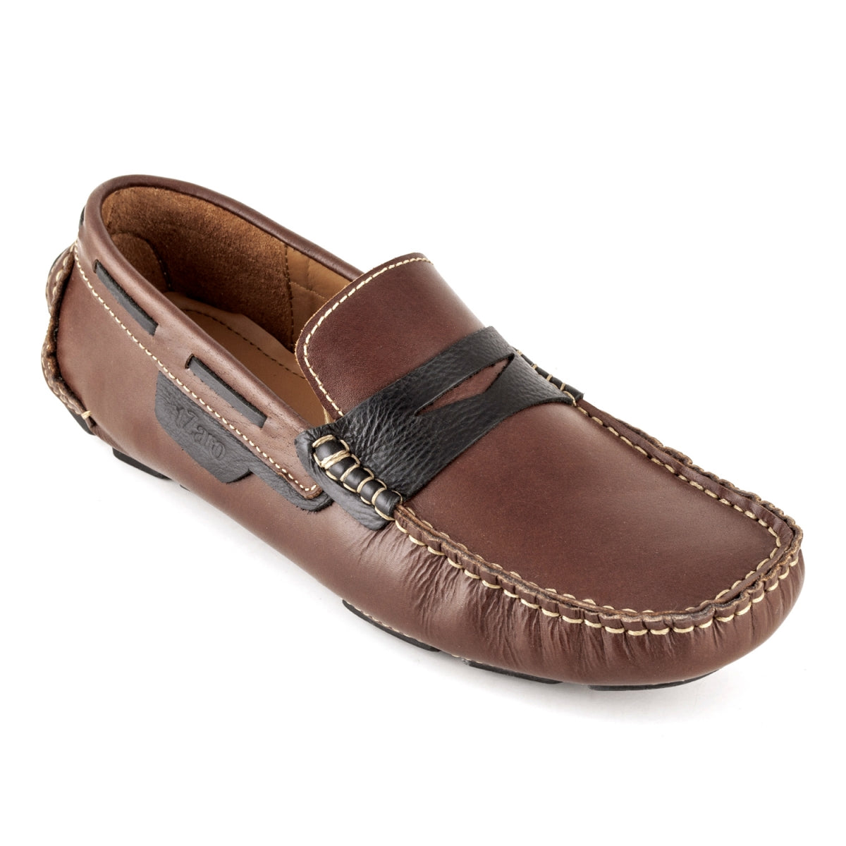 Pure Leather Tan Color Driving Shoes - STN23543TANOPU