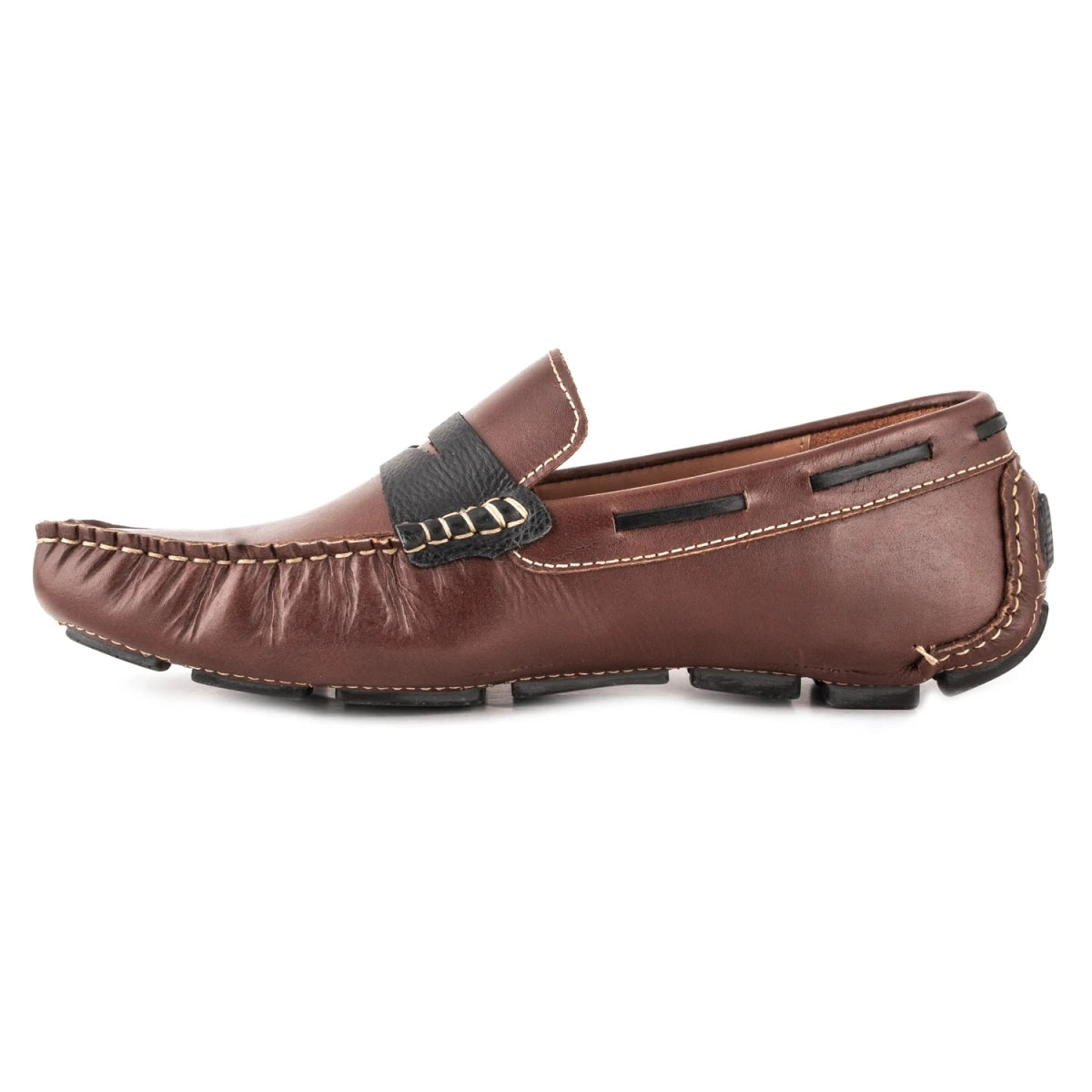 Pure Leather Tan Color Driving Shoes - STN23543TANOPU