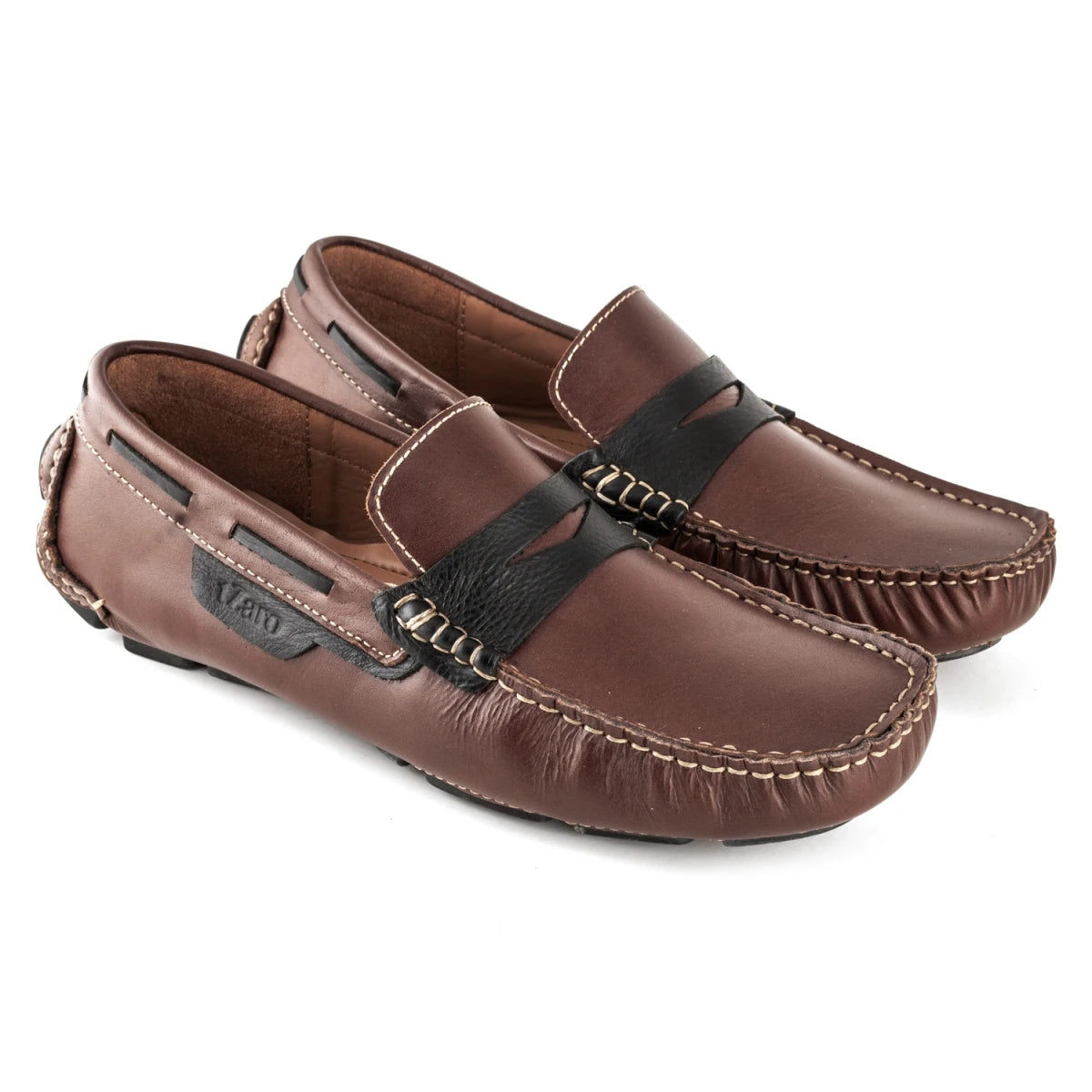 Pure Leather Tan Color Driving Shoes - STN23543TANOPU