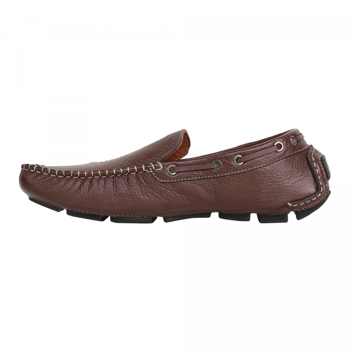 Pure Leather, Moc-toe Construction, Coffee Color Driving Shoe, STN2357CHR34