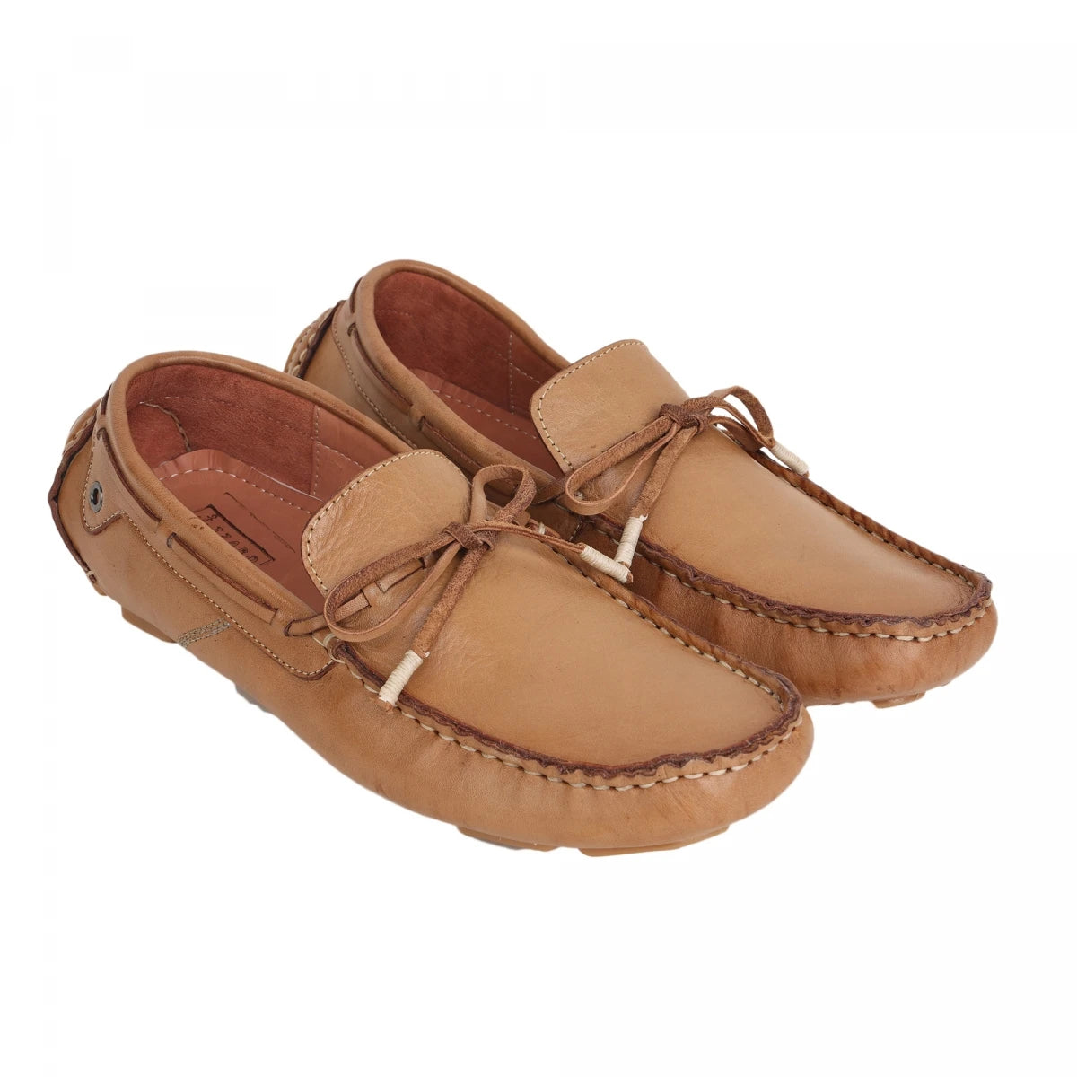 Pure Leather Light Tan Driving Shoe-STN2358LTN09